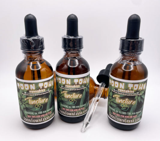 1000MG Tincture - THC, CBD, or 1:1
